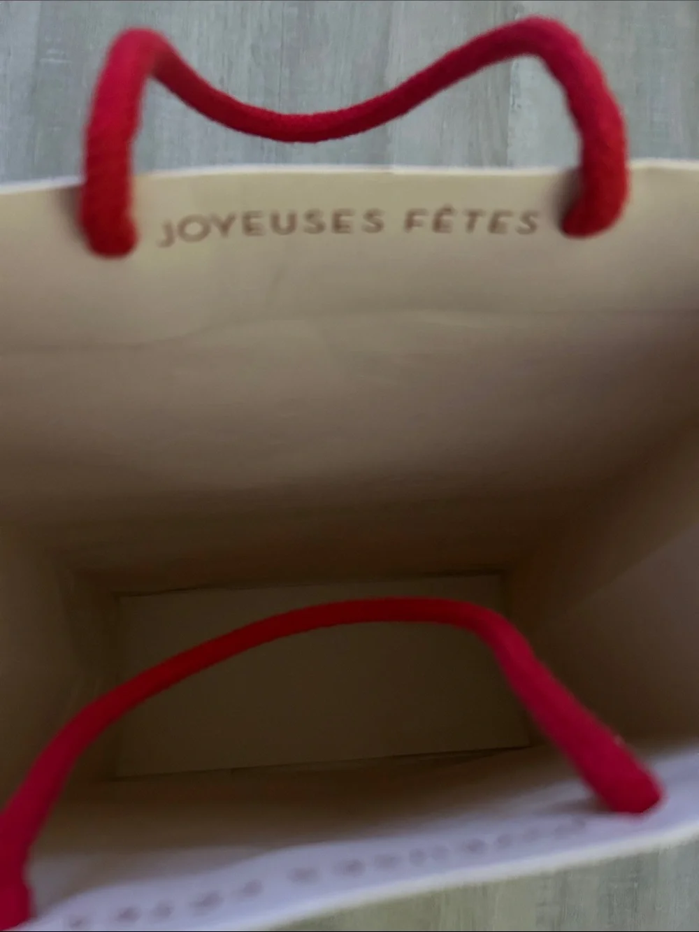 Louis Vuitton White Gift Bag with Gold Foil and Red Accents